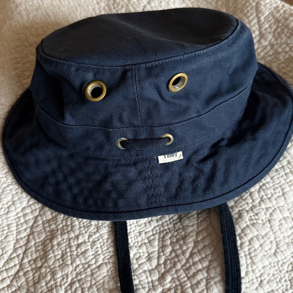 The Tilley Hat Navy  Bucket Hat with Chin Strap - Picture 2 of 7